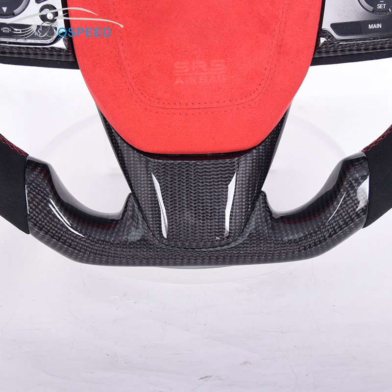 Newest Customized Red Stitching Carbon Fiber Racing Car Steering Wheel for Honda Civic
