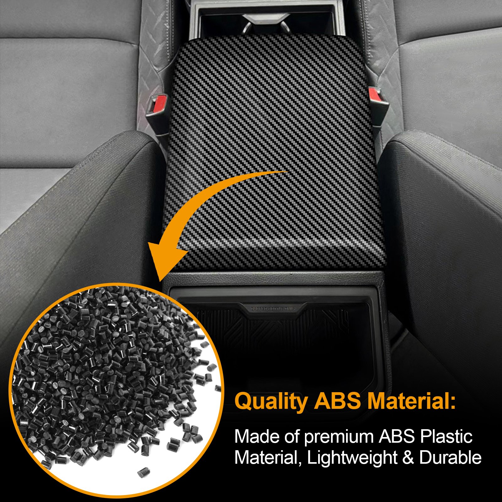 Newest ABS Carbon Fiber Matte Black Armrest Box Cover for Toyota Tacoma 2024 2025 Center Console Car Auto Parts