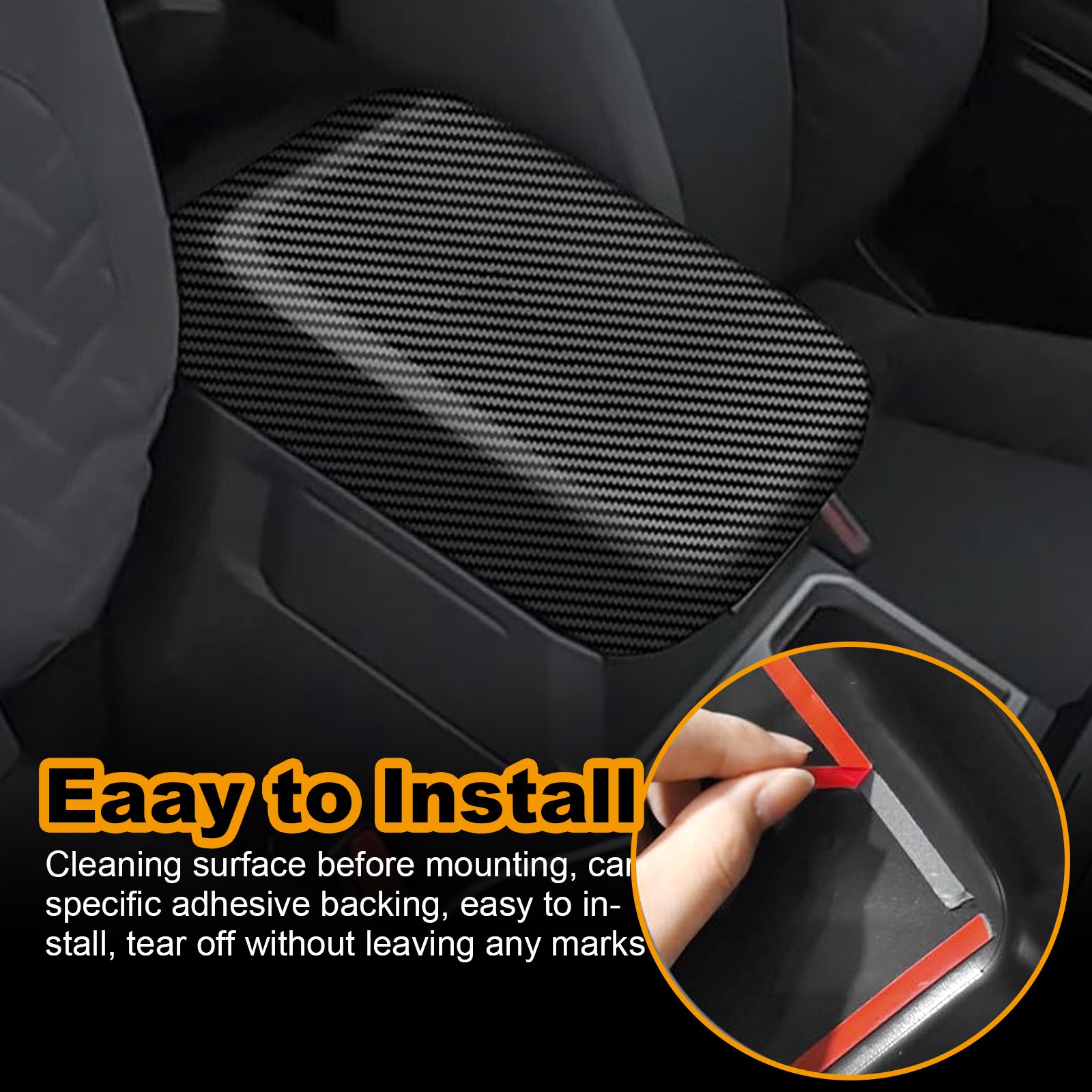 Newest ABS Carbon Fiber Matte Black Armrest Box Cover for Toyota Tacoma 2024 2025 Center Console Car Auto Parts