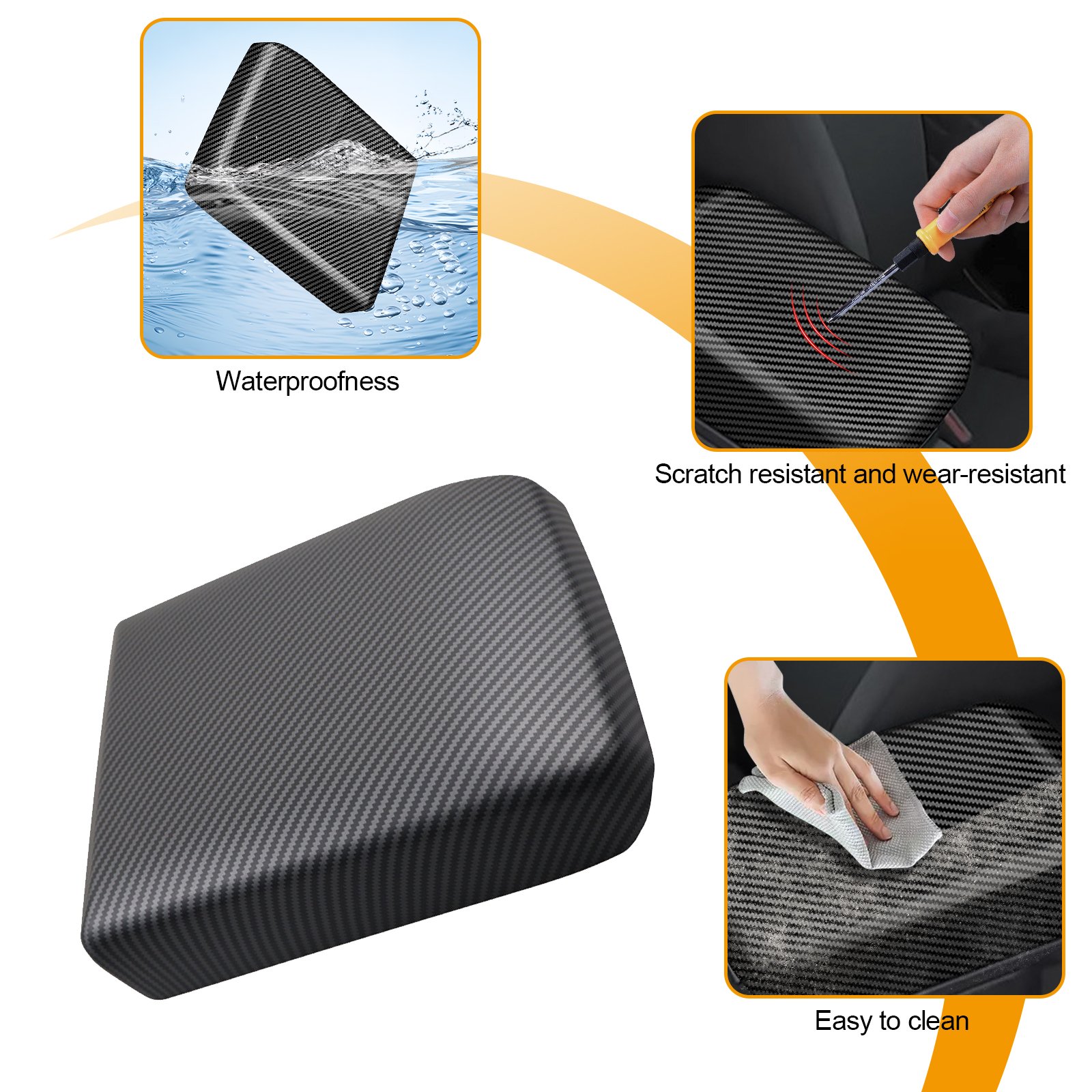 Newest ABS Carbon Fiber Matte Black Armrest Box Cover for Toyota Tacoma 2024 2025 Center Console Car Auto Parts