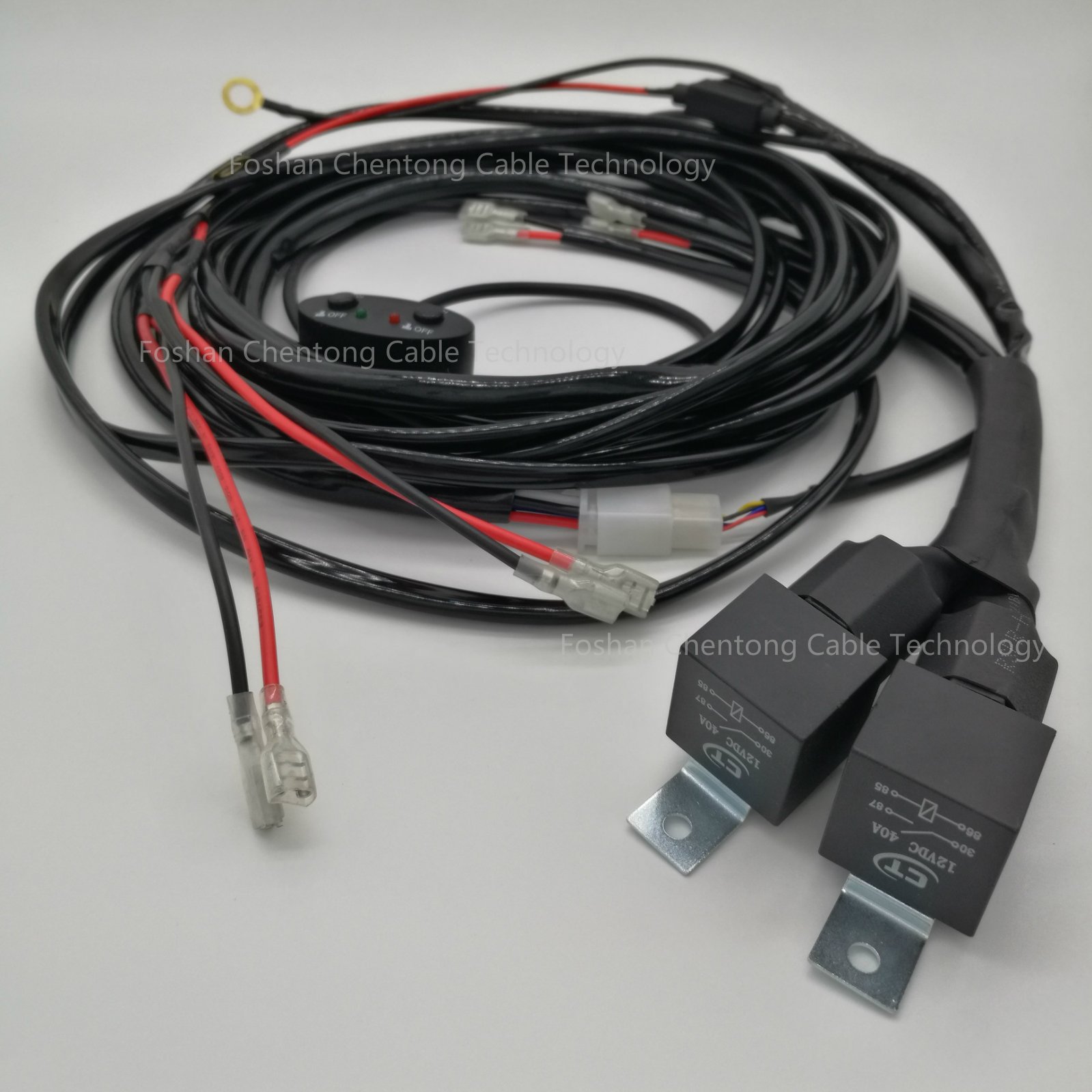Double Safety Protective 2 Relays & Fuse Auto 4 Leads LED Work Light Fine Copper Cable Wiring Harness
