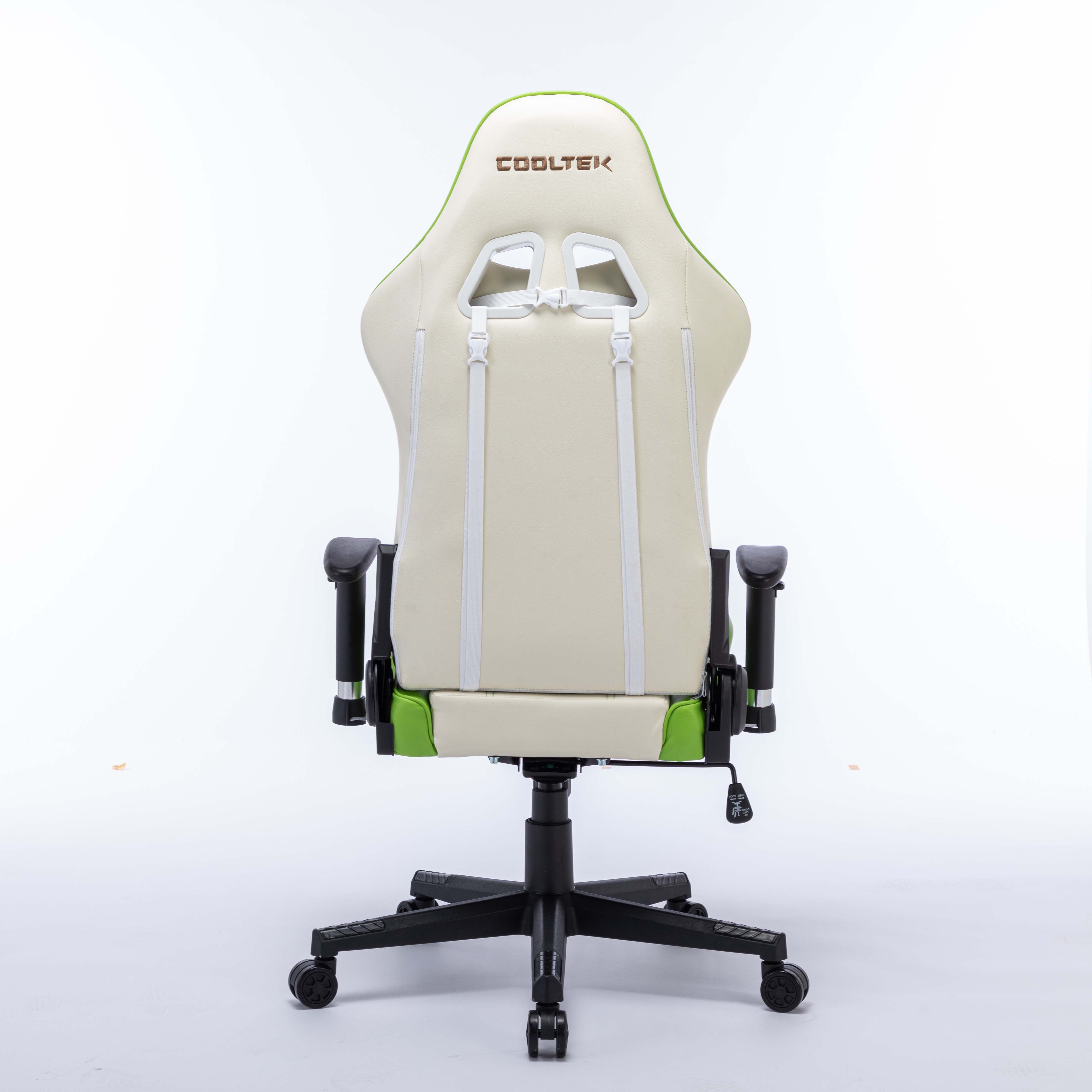 Professional Ergonomic Swivel Office Chair Green PVC Leather Modern Gaming Chair for Adults