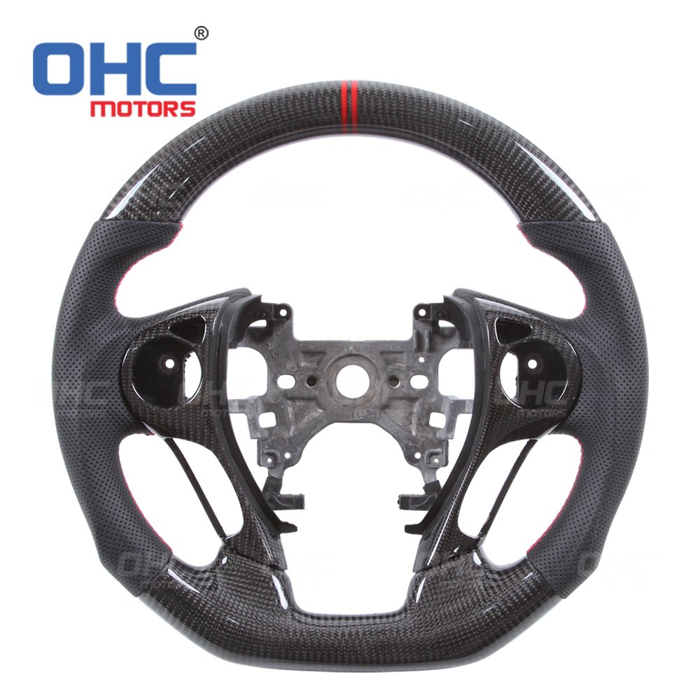 Customizable Real Carbon Fiber Steering Wheel fit for Honda Accord LED Steering Wheel ohc motors