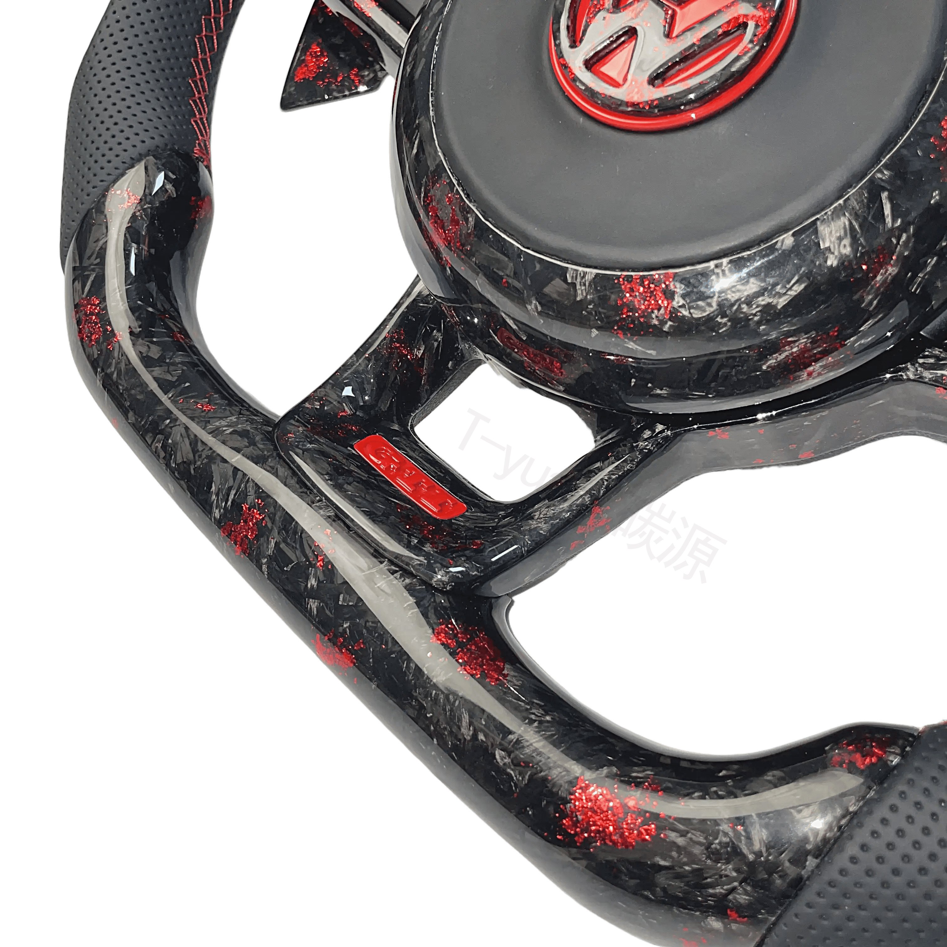 With Carbon Paddle Half Leather Carbon Fiber Steering Wheel for Volkswagen VW Polo Golf R 6 7 8 MK6 MK7 GTi Passat B7 B8 Jetta