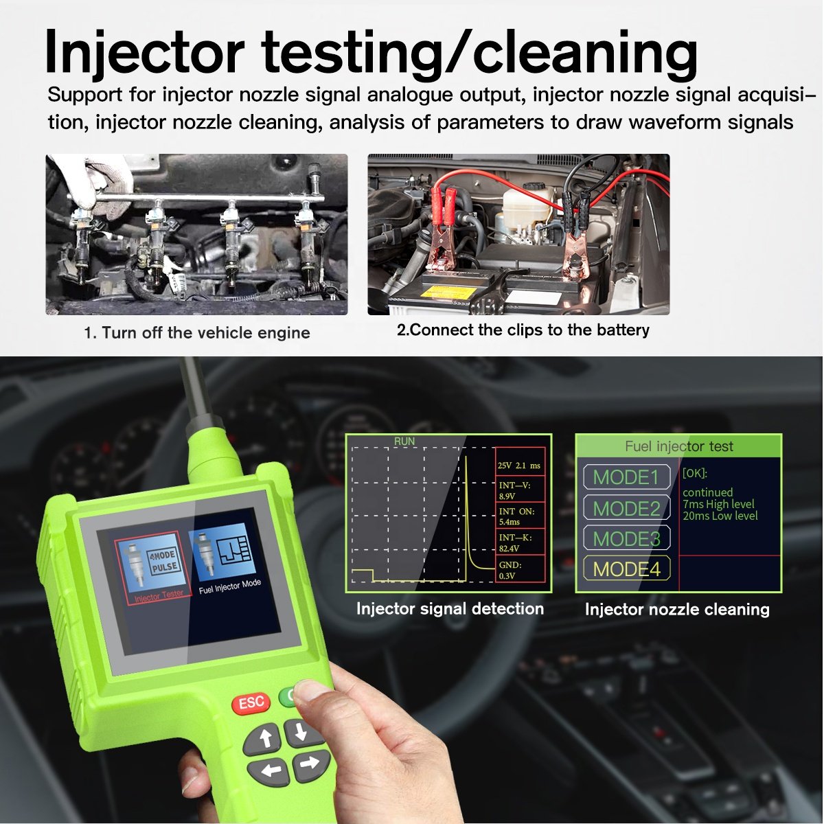 9-48V Power Probe Kit Smart Hook TopDiag P200 Pro Circuit Multimeter Tester Fuel Injector Relay Testing WithOscilloscope Mode