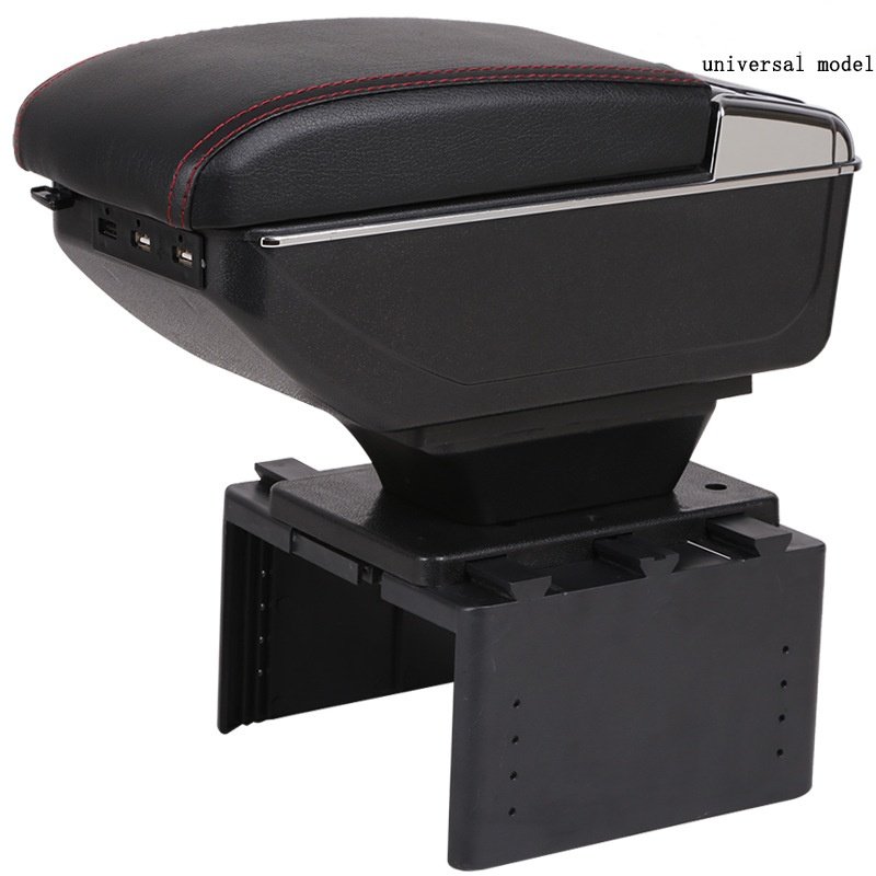 Center Console Organizer Car Armrest Single Double Layer Storage Box With USB Charger Car Accessories New Design Universal Black