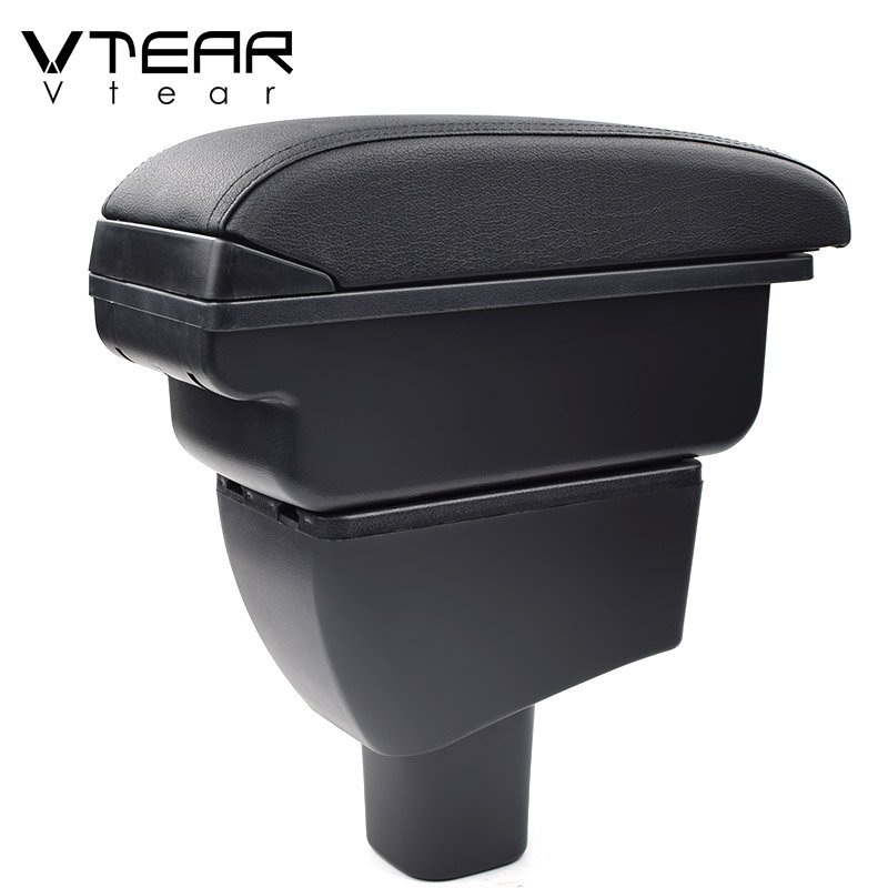 Vtear for Toyota Wigo Armrest Box USB Charging Heighten Double Layer Central Store Content Cup Holder Ashtray Accessories 15-20