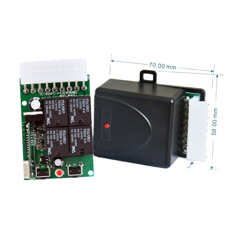 4 Relay 433Mhz or 315mhz Wireless RF Remote Control Switch for Garage Door/gate Open Close YET404PC