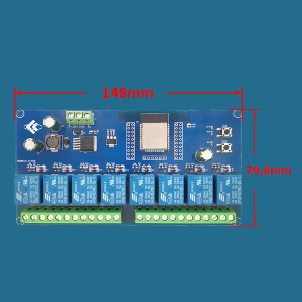 Cent Smart Home Second Development DC5-30V Wifi 8 Channel Relay Board ESP32 8CH Relay Switch ESP32-WROOM ESP32 Relay Module