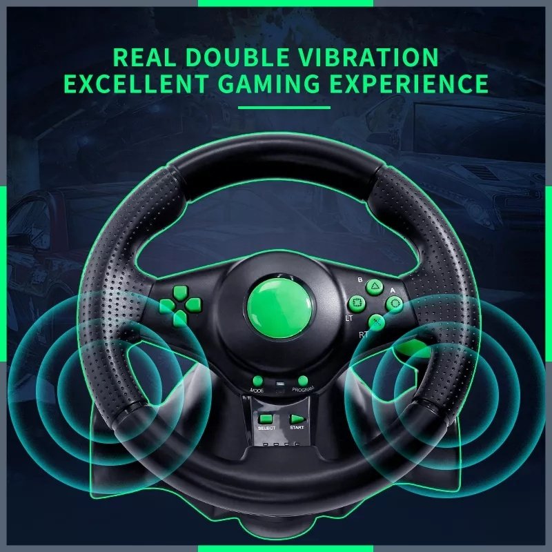 Hot Sell Game Racing Wheel Game Steering Wheel Video Gaming Steering Wheel For Xbox360, PS3, PS2 PC Gaming