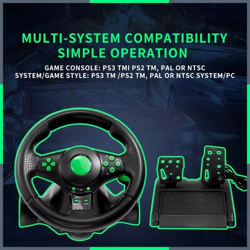 Hot Sell Game Racing Wheel Game Steering Wheel Video Gaming Steering Wheel For Xbox360, PS3, PS2 PC Gaming