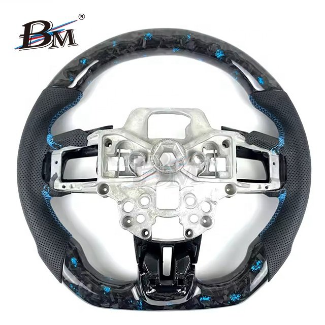 BM Light Blue Forged Carbon Fiber For Mustang Accessories Ford Steering Wheel Interior Accessories For Cars 2015 2016 2017