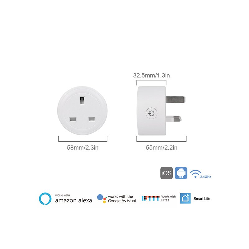 UK BSD29 Homekit Wifi Mesh No Energy Monitor 20a 16a Can Custom Firmware Reflash Base on Esp32 Modules Smart Socket Plug
