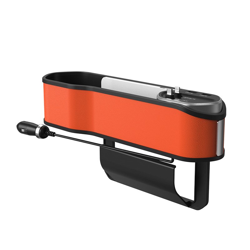 Car Interior Accessories Auto Crevice Gear Seat Storage Box Cup Holder Organizer With Dual USB Plug Charger Car Gap Storage Box