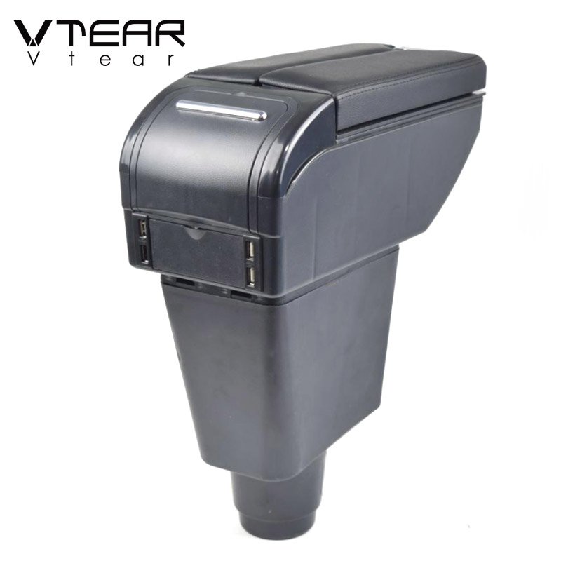 Vtear Armrest Cushion Interior Center Console Storage Box Arm Rest Car-Styling Decoration Accessories for Renault Dacia Logan 2