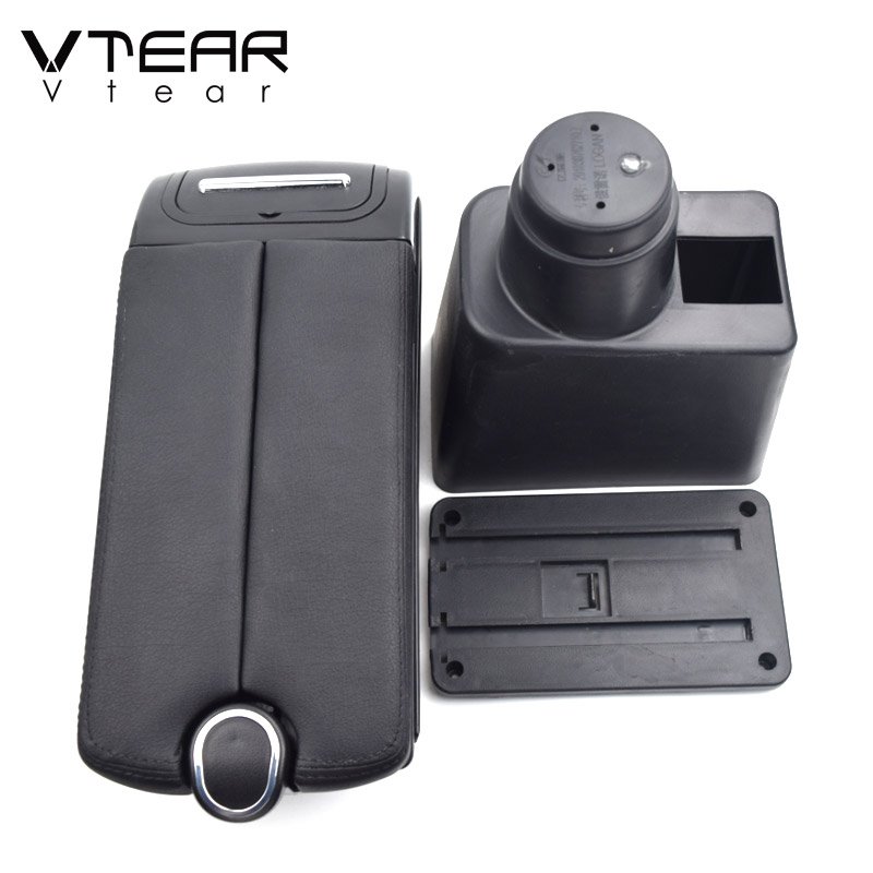 Vtear Armrest Cushion Interior Center Console Storage Box Arm Rest Car-Styling Decoration Accessories for Renault Dacia Logan 2