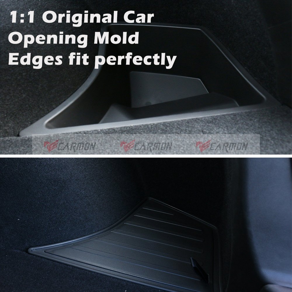 Trunk Side Storage Bins for Tesla Model 3 Highland 2024+ Cargo Compartment TPE Box Organizer Boot Bucket With Lids