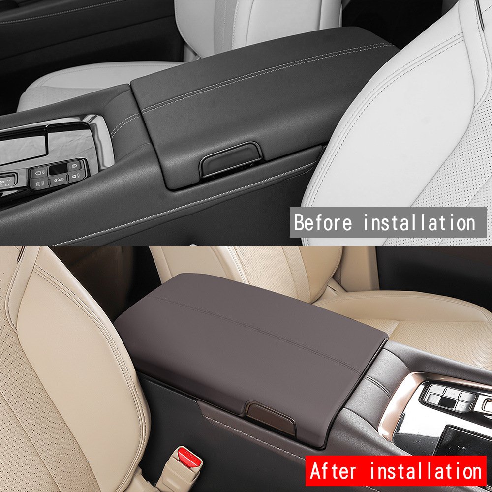 For Alphard/Vellfire 40 Series Armrest Box Protective Cover Without Button Leather Car Interior Accessories