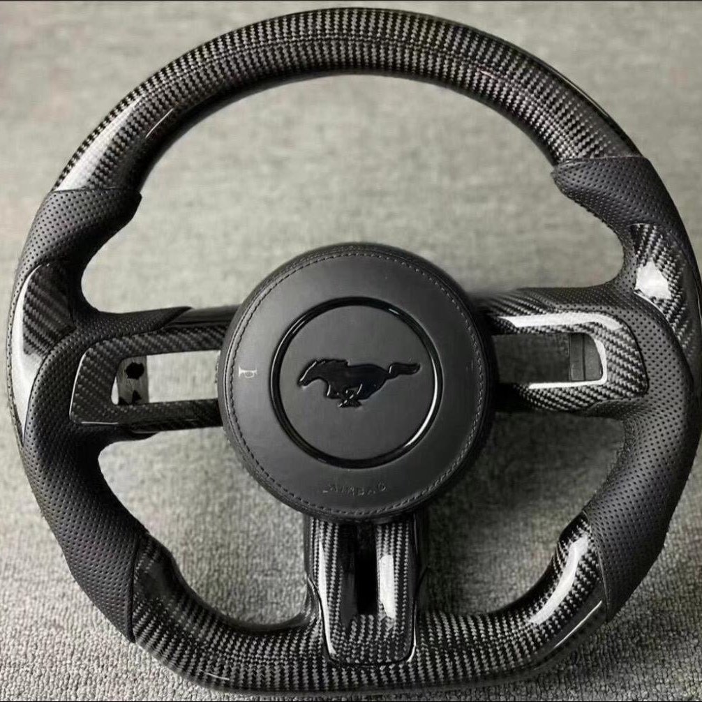 Car parts mustang carbon fiber steering wheel suitable for 2015-2017 2018-2022 Ford Mustang