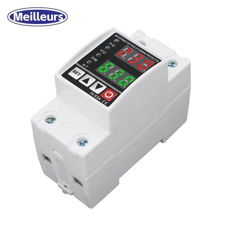 Adjustable Voltage Output Stabilizer for Home Office Appliance, Protector Current Stabilizer Voltmeter for House Protection 63A