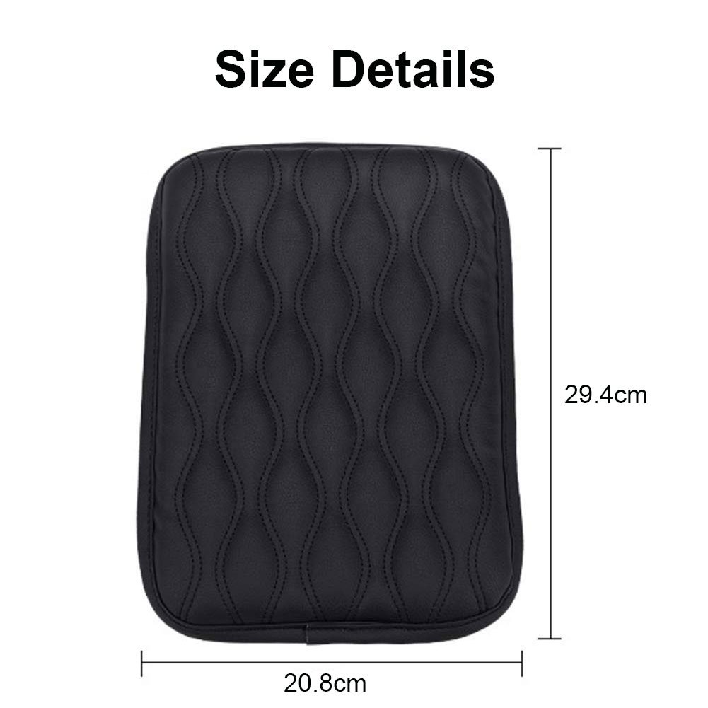 Car Pu Leather Arm Rest Pad Auto Center Console Box Arm Rest Pad Mat Cushion Striped Cover Vehicle Protective Styling