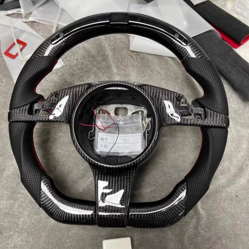 Custom Upgrade Leather Carbon Steering Wheel For Porsche 911 996 Boxster 918 Cayman Macan Panamera Taycan GT3 RSCayenne 958 718