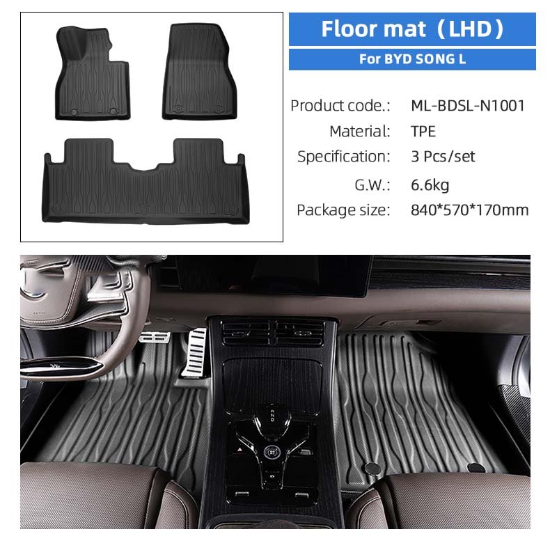 Interior Accessories for BYD Song L Foot Mats Trunk Mats Storage Box Door Sill Guard ABS Carbon Fiber Interior Accessory