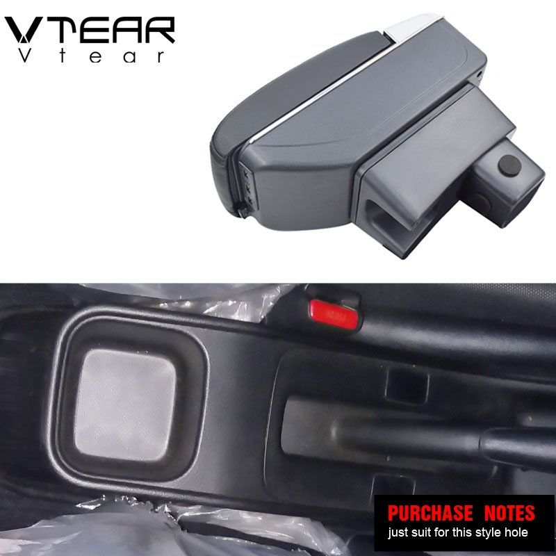 Vtear for Maruti Suzuki Baleno Sigma Armrest Leather USB Interface Storage Box Red Thread Car-styling ABS Arm Rest Accessories