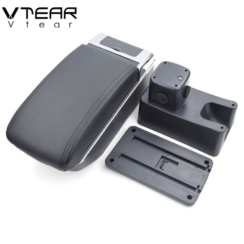 Vtear for Maruti Suzuki Baleno Sigma Armrest Leather USB Interface Storage Box Red Thread Car-styling ABS Arm Rest Accessories