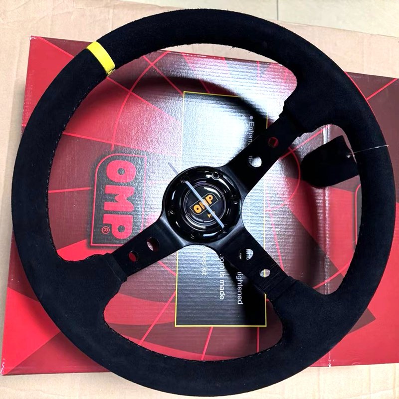 Drift 14Inch Deep Universal Racing Suede Steering Wheel Rally Car JDM Leather Steering Wheel Volantes For VW HONDA TOYOTA BMW