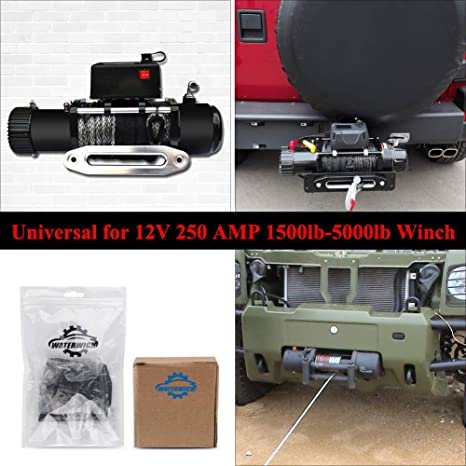 Universal 12V 24V 250A Winch Solenoid Relay, Winch Solenoid Relay DC Contactor 200A 500A for ATV UTV 2000-5000lbs