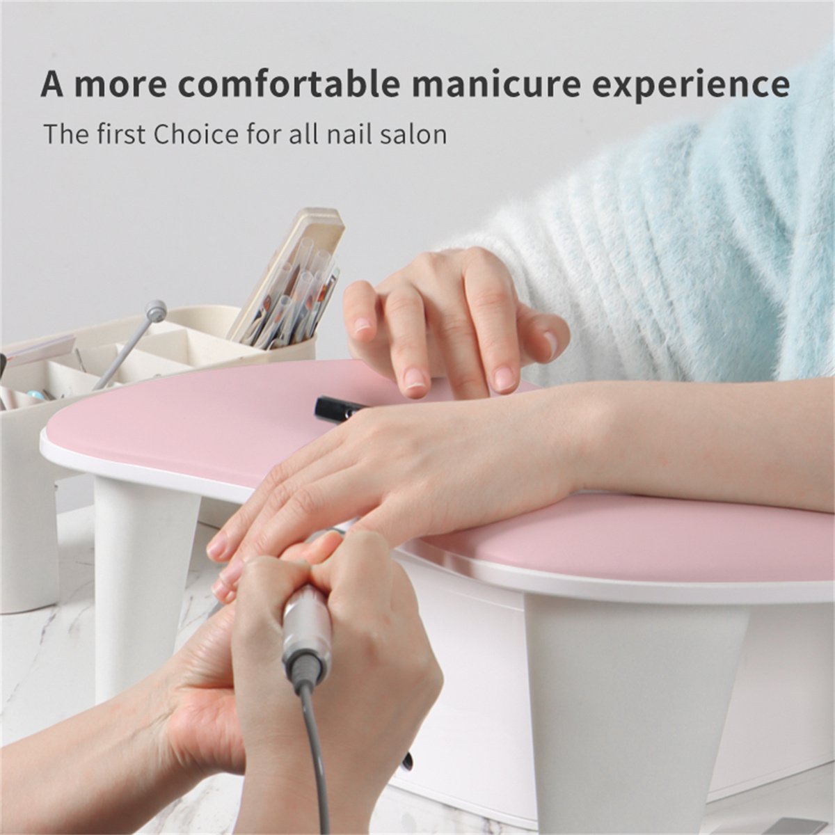 Arm Rest for Nails Tech U-shaped Manicure Nail Arm Rest Stand Big White Armrest Microfiber PU Leather Hand Rest Pillow for Nails