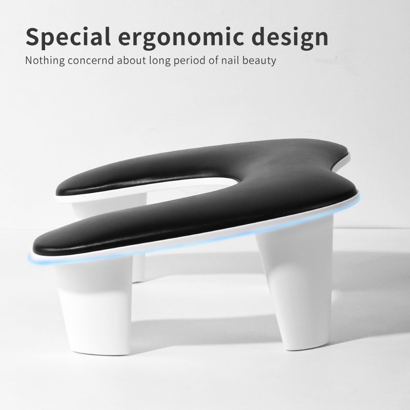 Arm Rest for Nails Tech U-shaped Manicure Nail Arm Rest Stand Big White Armrest Microfiber PU Leather Hand Rest Pillow for Nails