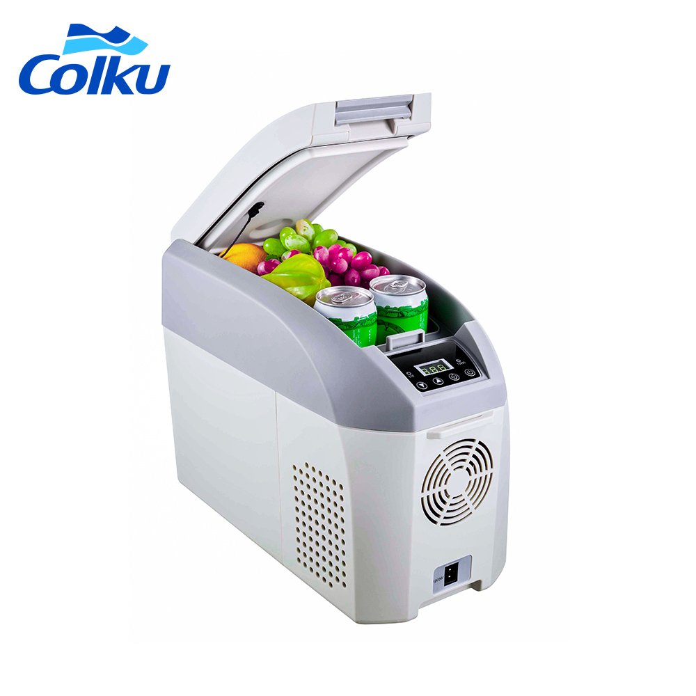Easy-To-Carry Auto Electronics 10L Mini Car Refrigerator Freezer 12Volts Fridge with Shoulder Belt for Outdoor Camping