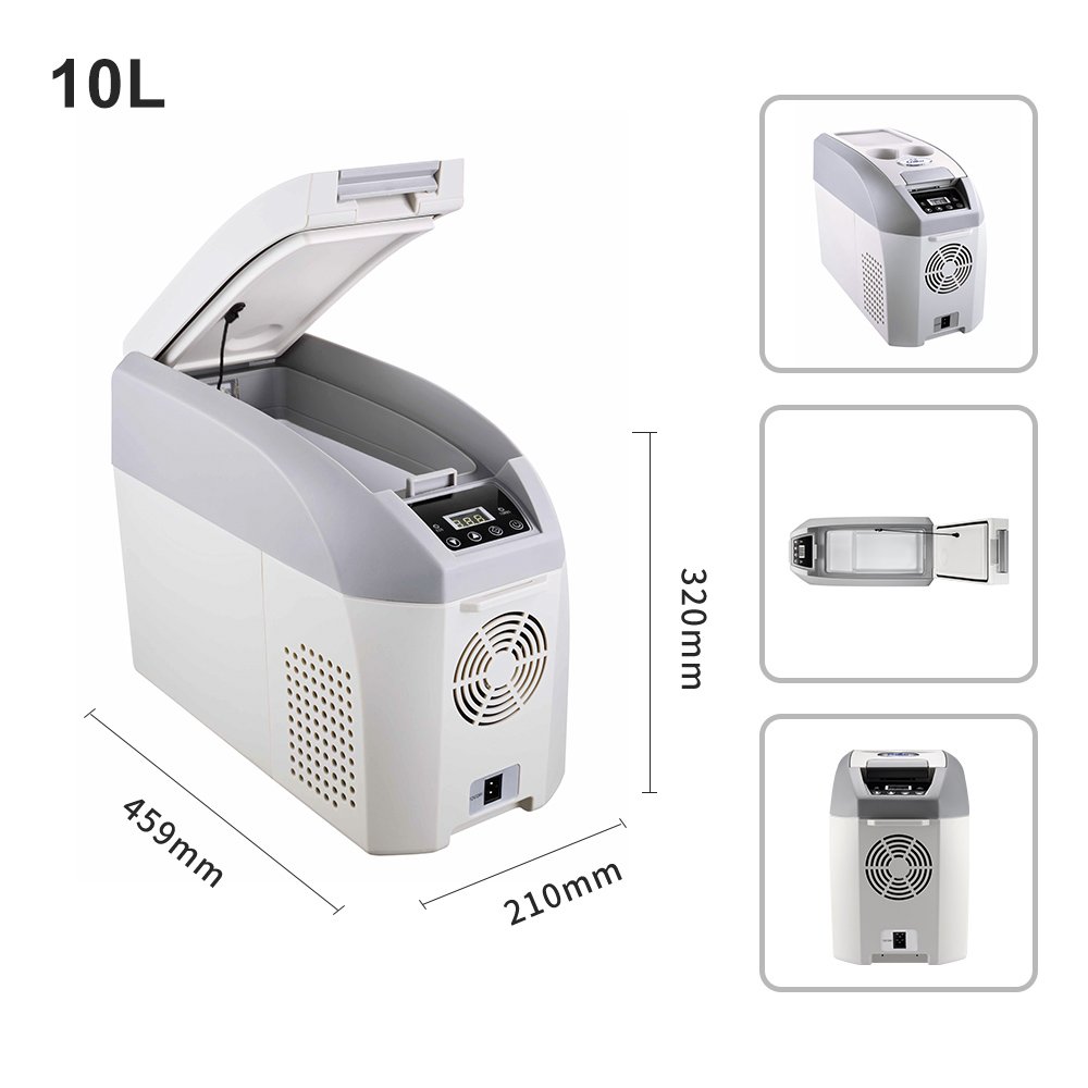 Easy-To-Carry Auto Electronics 10L Mini Car Refrigerator Freezer 12Volts Fridge with Shoulder Belt for Outdoor Camping