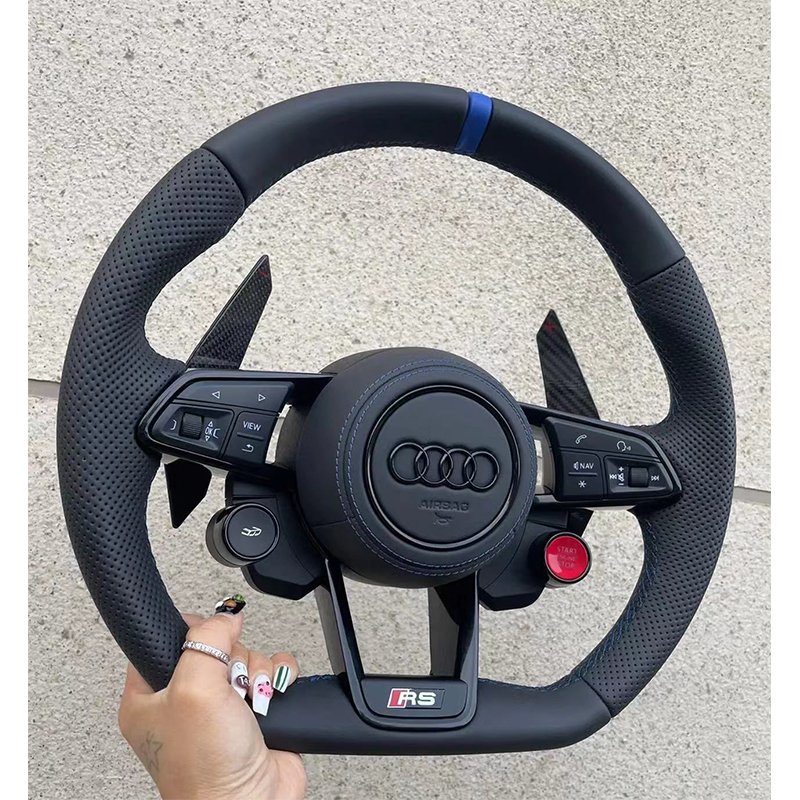 Factory Export Leather Customized System Steering Wheel For Audi RS RS1 RS2 RS3 S3 S4 S5 A1 A2 A3 A4 A5 A7 Q7 TT TTs R8