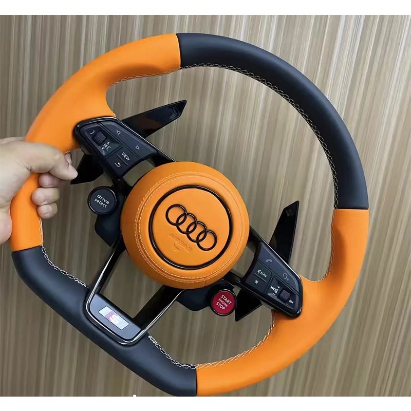 Factory Export Leather Customized System Steering Wheel For Audi RS RS1 RS2 RS3 S3 S4 S5 A1 A2 A3 A4 A5 A7 Q7 TT TTs R8