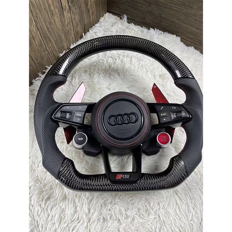 Factory Export Leather Customized System Steering Wheel For Audi RS RS1 RS2 RS3 S3 S4 S5 A1 A2 A3 A4 A5 A7 Q7 TT TTs R8