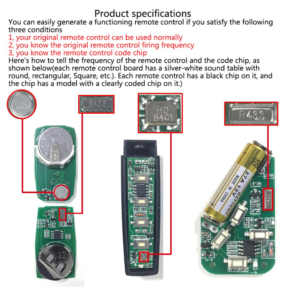 Remote Control 433 Universal Clone Garage Door Remote Control Remote 443.92mhz Relay Radio Frequency Remote Control