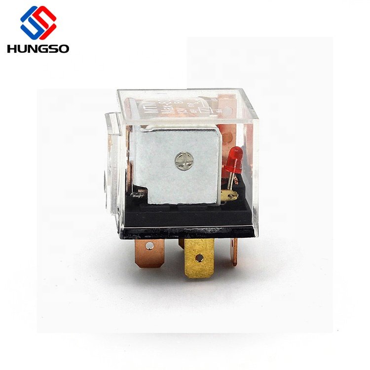 JD1912 Transparent Glass Indicator Iron Bracket Car Rele Waterproof sealed 24v 40a 5P Auto Relay