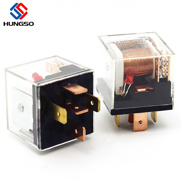 JD1912 Transparent Glass Indicator Iron Bracket Car Rele Waterproof sealed 24v 40a 5P Auto Relay