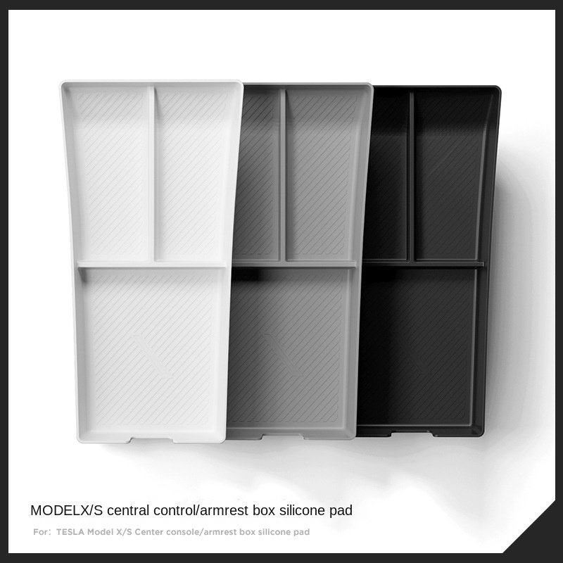23 Tesla MODEL X/S Front Leather and ABS Material Central Control Armrest Box Storage Modified Interior Parts
