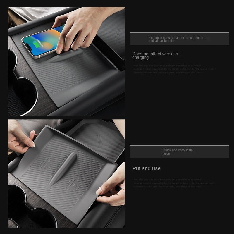 23 Tesla MODEL X/S Front Leather and ABS Material Central Control Armrest Box Storage Modified Interior Parts