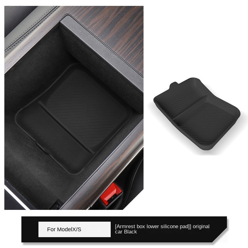 23 Tesla MODEL X/S Front Leather and ABS Material Central Control Armrest Box Storage Modified Interior Parts