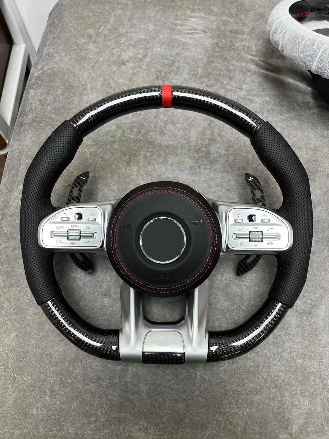 2024 Hot Sale Full Leather Steering Wheel For Mercedes Benz 205W Amg Steering Wheel
