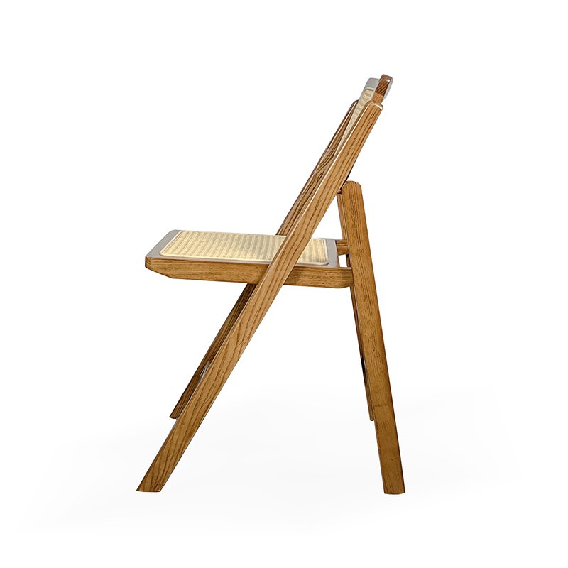 Wholesale Factory Direct Sales Antique Design Modern Reception Cafe Weaving, Outdoor Wood Armrest Dining Chair Folding