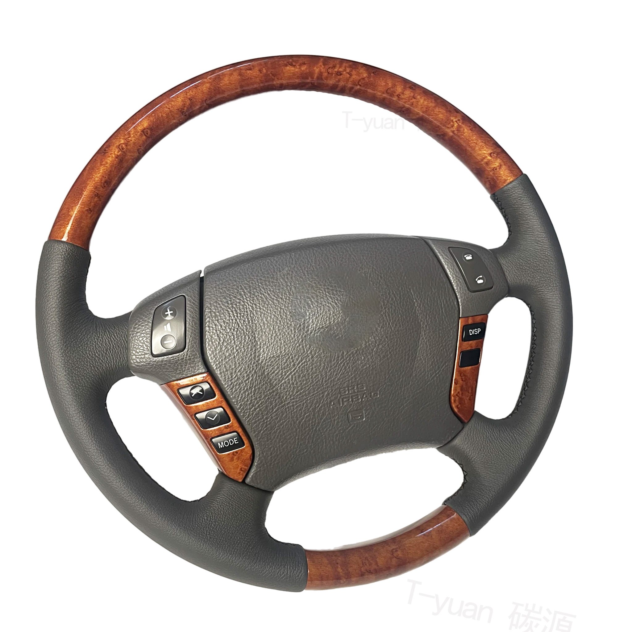Wooden Leather Steering Wheel For Toyota CROWN 12th Generation 2014 2015 2016 2017 2018 Customize Car Accessories