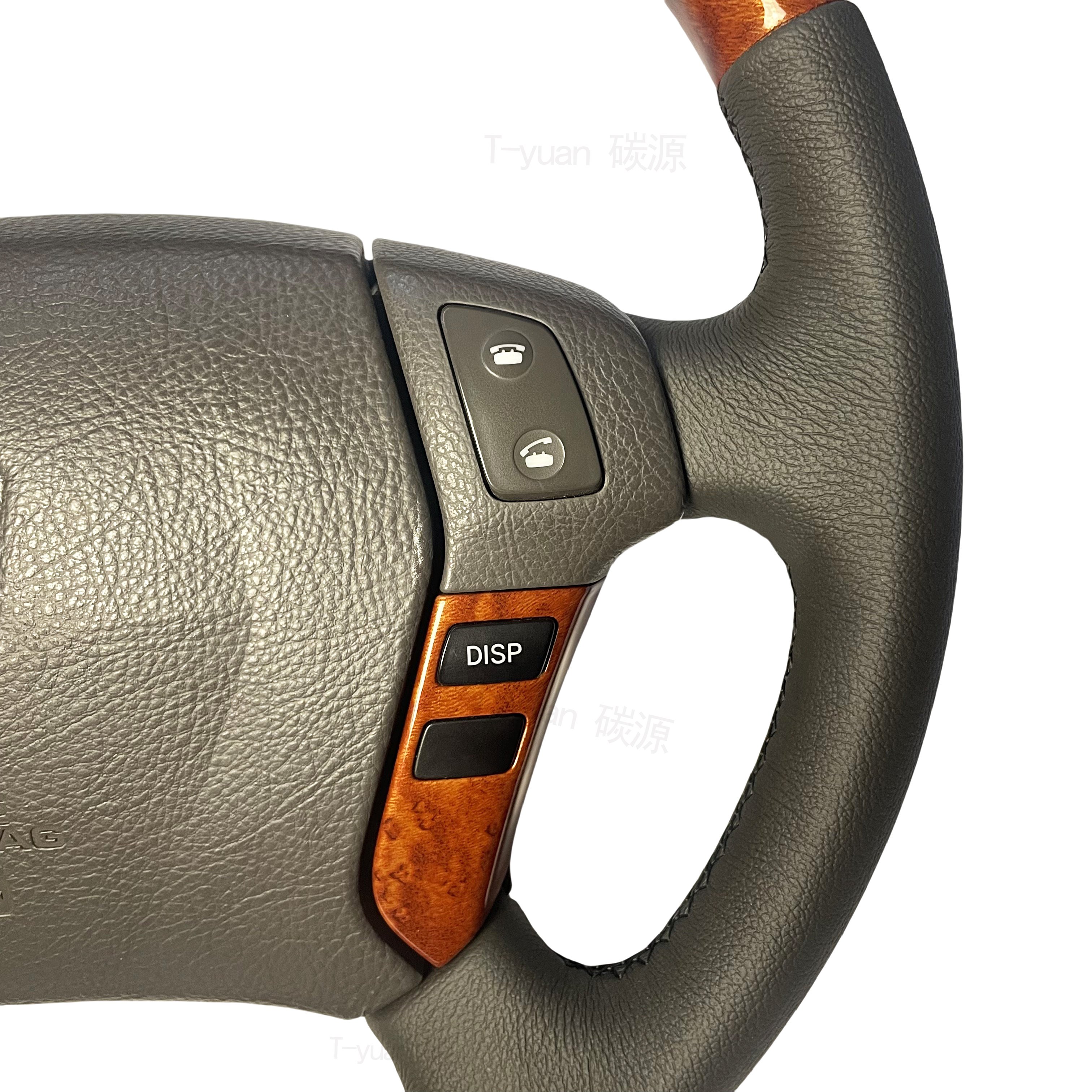 Wooden Leather Steering Wheel For Toyota CROWN 12th Generation 2014 2015 2016 2017 2018 Customize Car Accessories