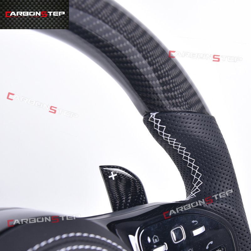 Carbon Fiber Steering Wheel Upgrade For Mercedes Benz W205 W204 A45 CLE GLC AM-G Steer Wheel