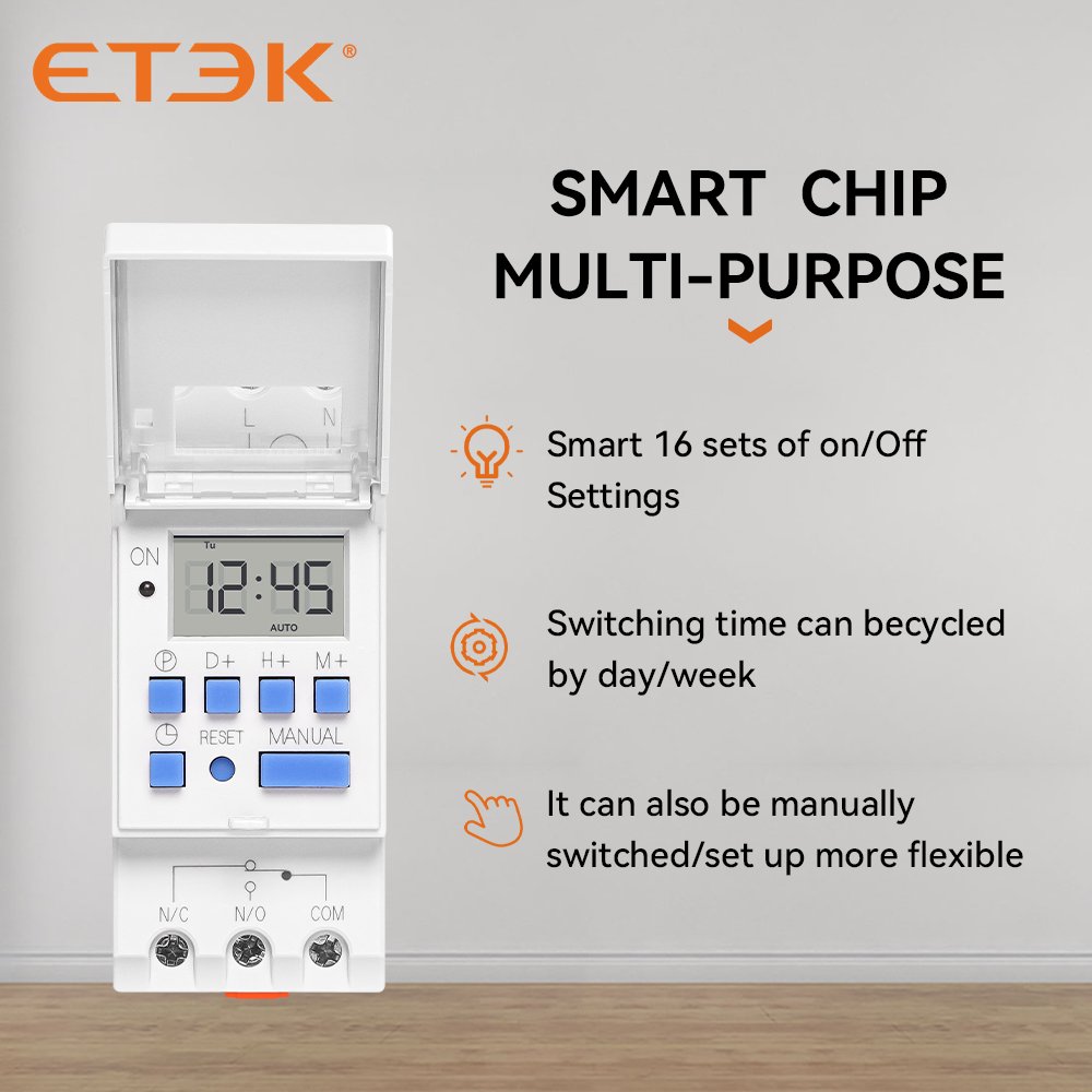 ETEK Weekly Programmable Timer Undervoltage protection Replay CE 3 Phase Industrial Relay Voltage protection Supplier EKTM-20A